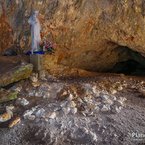 Sutina na dne Mojtínskej jaskyne.