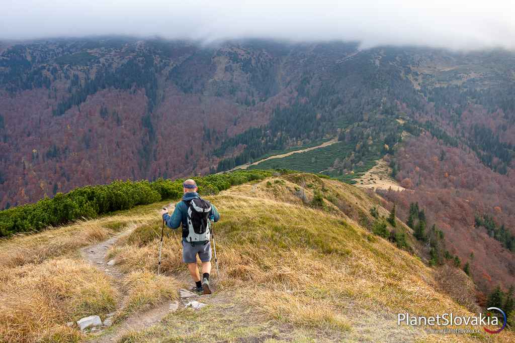 Zostup z vrcholu Kraviarske smerom do sedla za Kraviarskym.