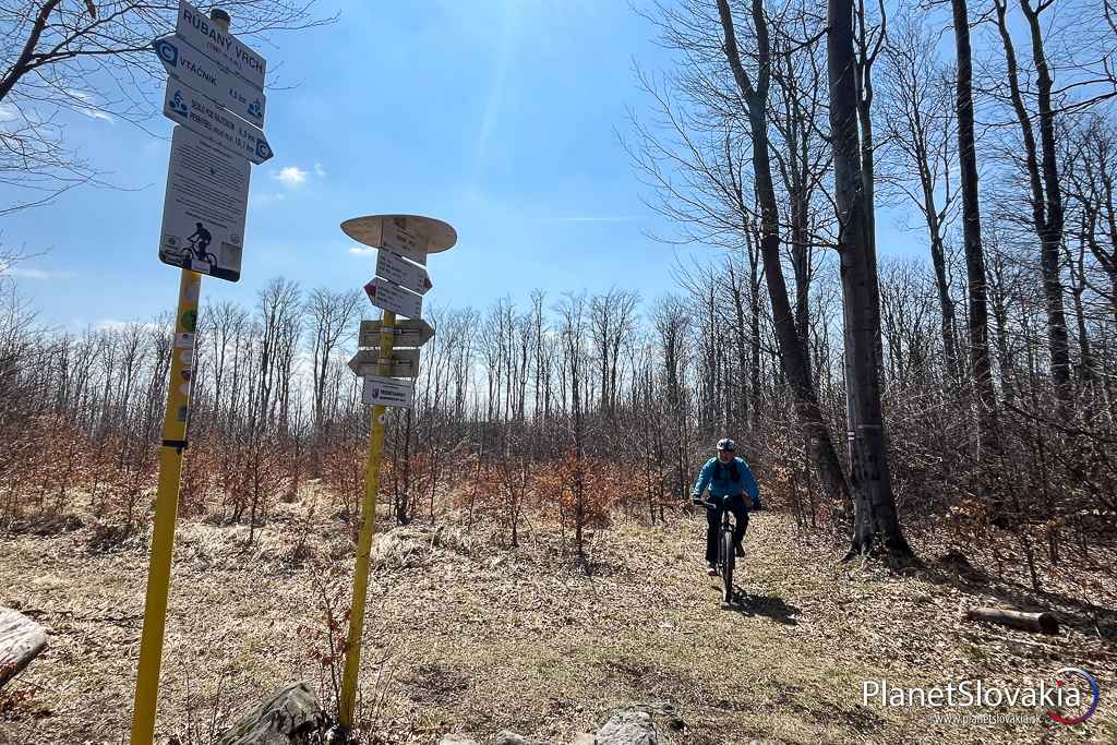 Najbližším rázcestím chodníkov pri útulni na Plešine je Rúbaný vrch.